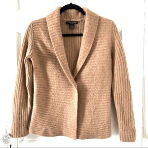 Elena Solano Pure Cashmere Tan Cardigan Sweater Medium M